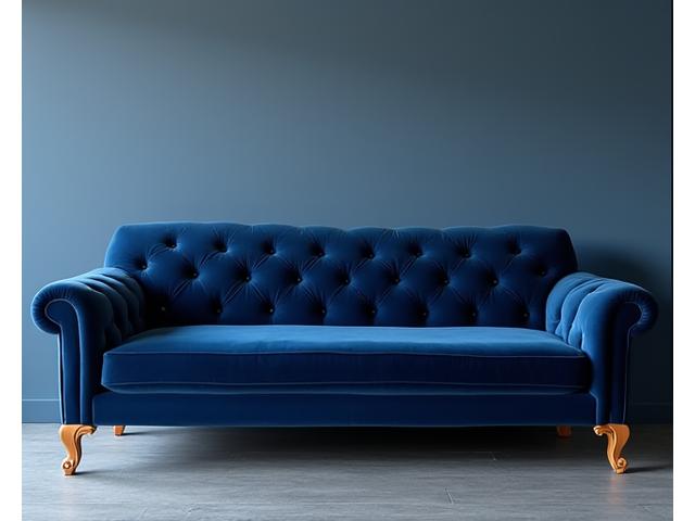 Canapé classique en velours bleu profond, Antilope Design