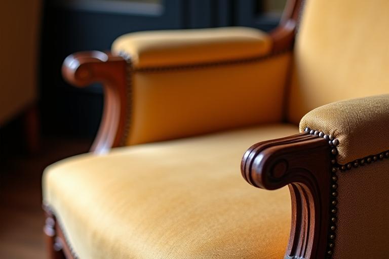 Fauteuil ancien restauré avec tissu neuf
