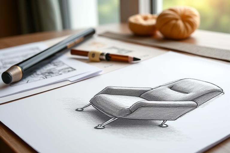 Esquisse de meuble sur mesure pour illustrer les conditions de vente d'Antilope Design